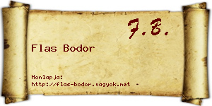 Flas Bodor névjegykártya